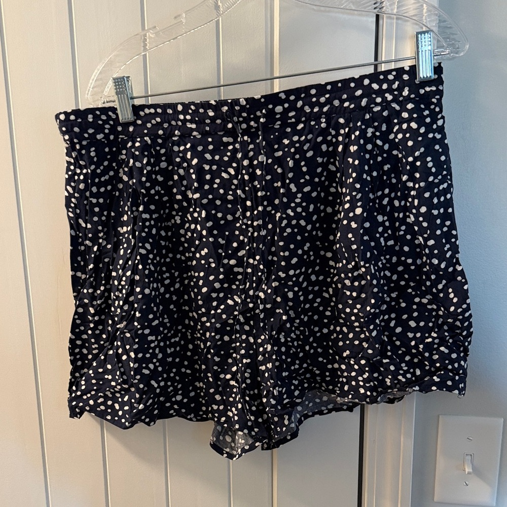 J. Crew Navy Polka Dot High Waist Shorts
